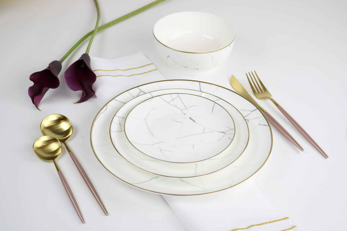 Carrara Marble 16 Piece Dinnerware Set