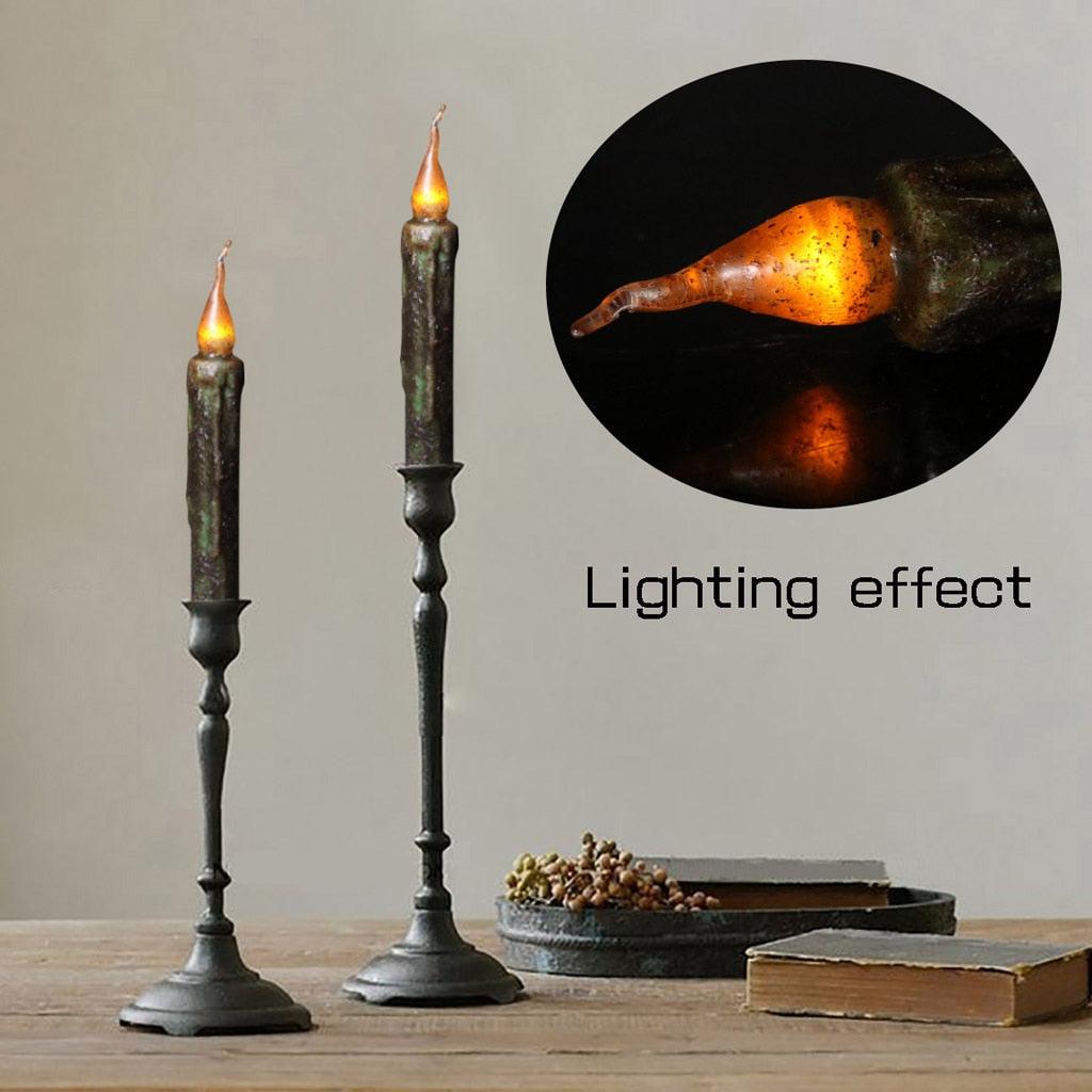 LED Flameless Real Wax Taper Candles with Remote & Timer