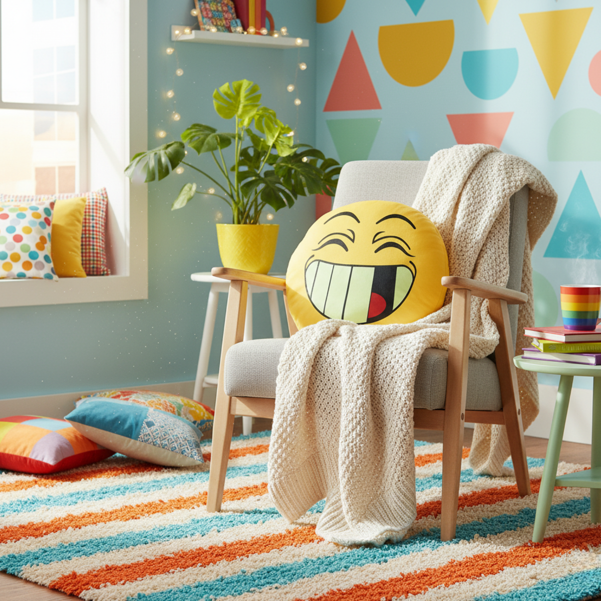 Squishy Emoji Microbead Throw Pillow