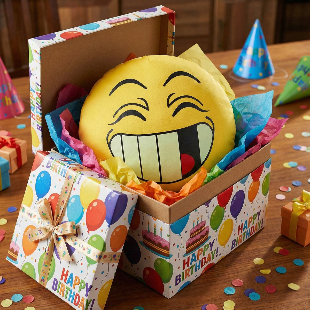 Squishy Emoji Microbead Throw Pillow