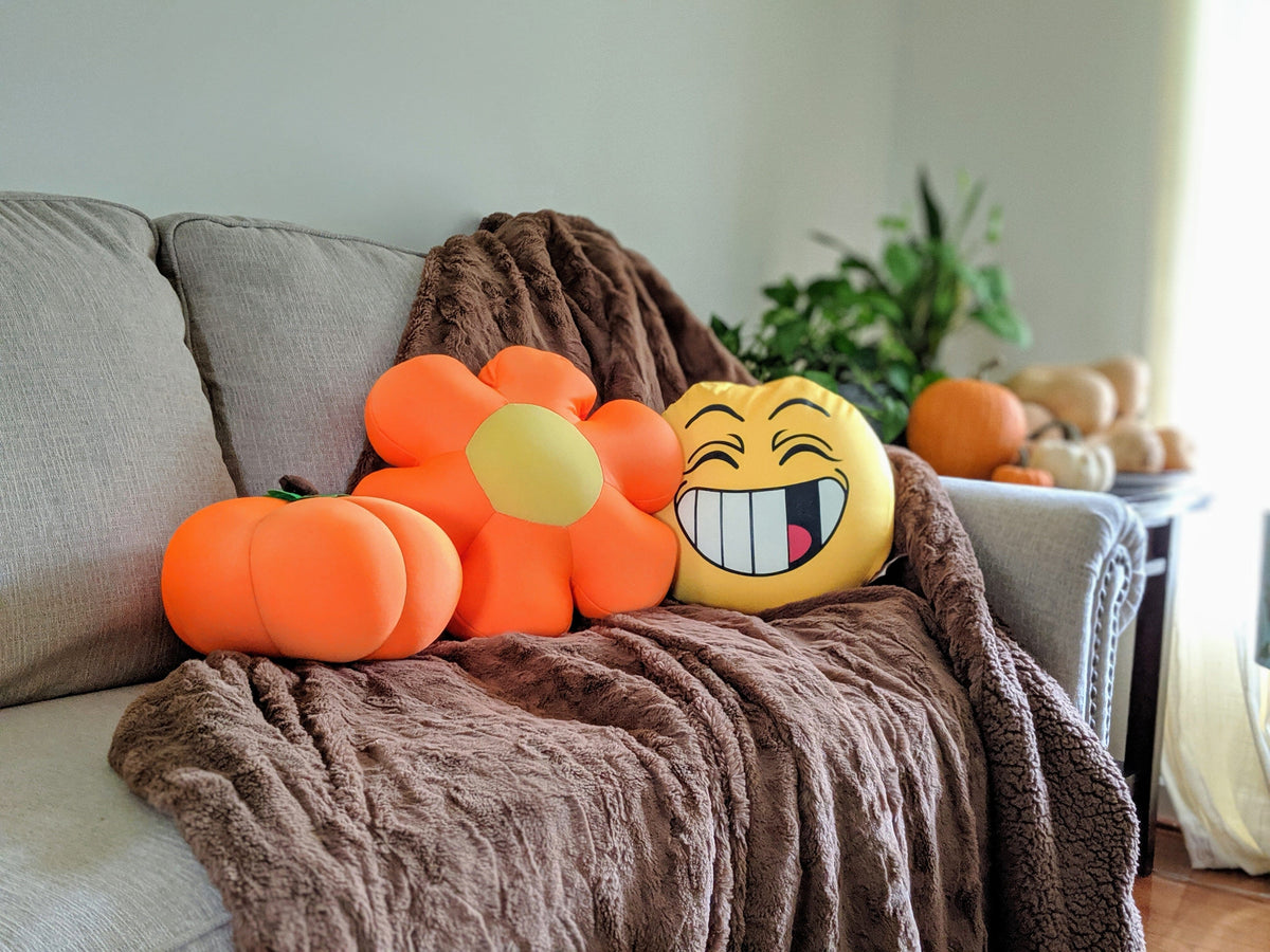 Squishy Emoji Microbead Throw Pillow