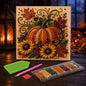 Halloween Diamond Painting Kits with Frame for Adults & Teens, 5D DIY Diamond Art Craft Kit with Full Drill Canvas and Tools, Pumpkin Ghost Witch Cat Halloween Wall Decor, Beginner-Friendly Gift, 8 X 8 Inch
