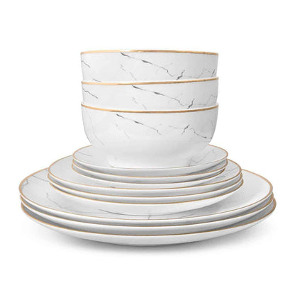 Carrara Marble 16 Piece Dinnerware Set