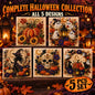 Halloween Diamond Painting Kits with Frame for Adults & Teens, 5D DIY Diamond Art Craft Kit with Full Drill Canvas and Tools, Pumpkin Ghost Witch Cat Halloween Wall Decor, Beginner-Friendly Gift, 8 X 8 Inch