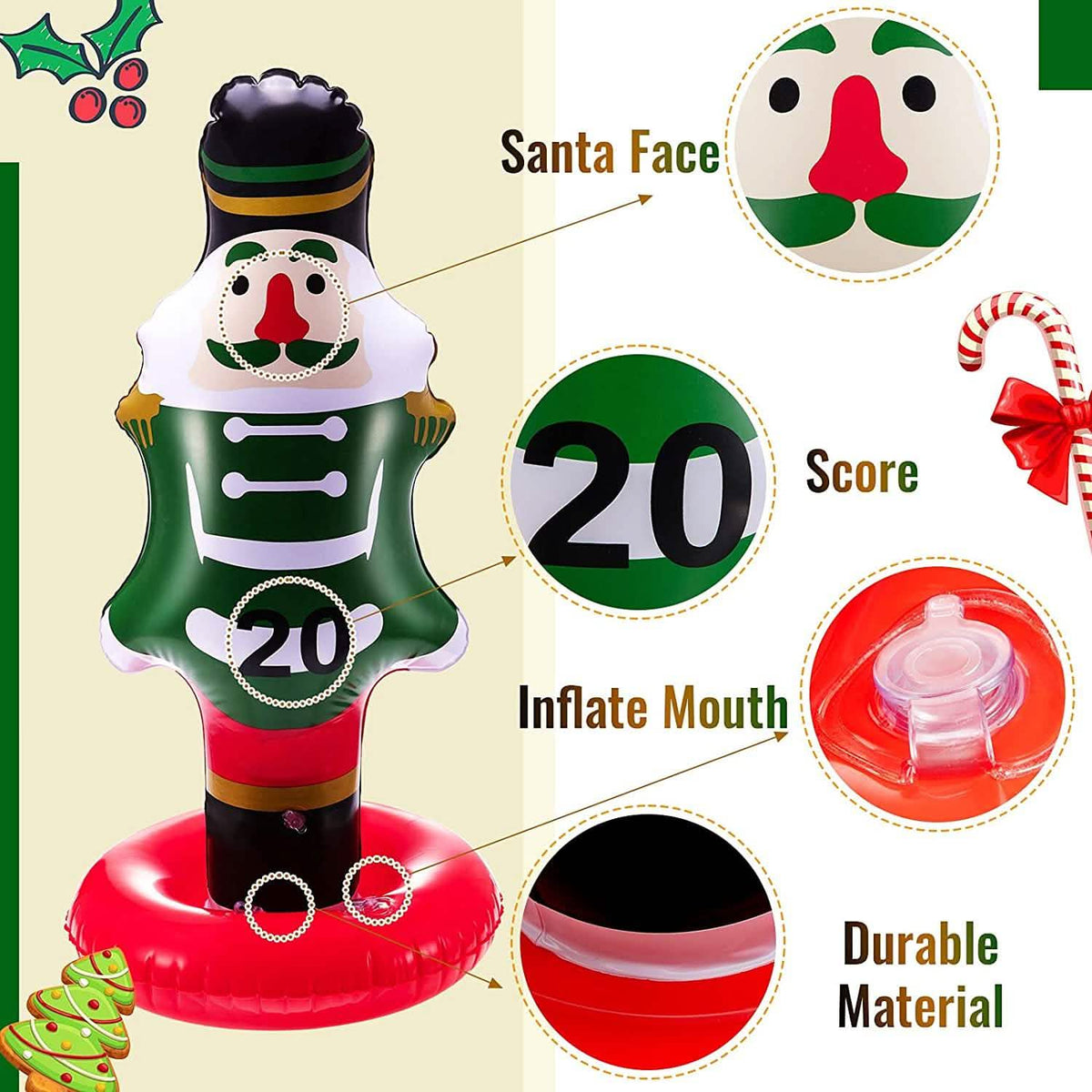 5-Pack Christmas Nutcrackers Ring Toss Game
