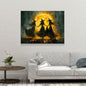 Witches Dancing Around the Fire Canvas Wall Art