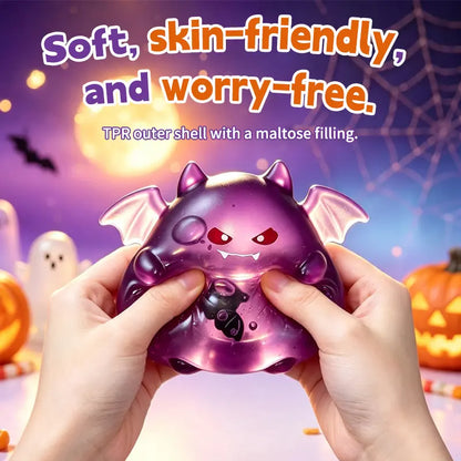 Unisex Halloween TPR Squishy Toy Set - Spooky Ghost/Demon, Bat & Pumpkin Designs, Slow-Rise Stress Relief Fidget Toys, Funny Party Favors & Trick-Or-Treat Bag Fillers