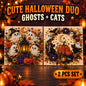 Halloween Diamond Painting Kits with Frame for Adults & Teens, 5D DIY Diamond Art Craft Kit with Full Drill Canvas and Tools, Pumpkin Ghost Witch Cat Halloween Wall Decor, Beginner-Friendly Gift, 8 X 8 Inch