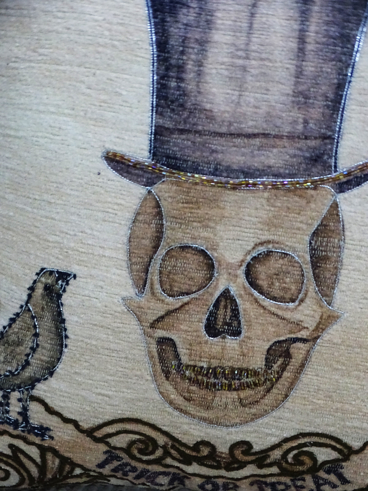 Halloween Embroidered Throw Pillow 20" x 20"
