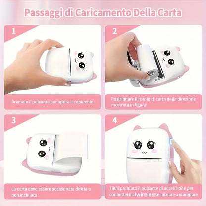 Mini Portable Thermal Printer — Instant Print for Photos, Labels & Notes, Wireless, USB Charging
