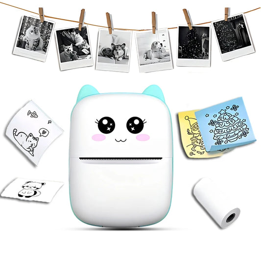 Mini Portable Thermal Printer — Instant Print for Photos, Labels & Notes, Wireless, USB Charging
