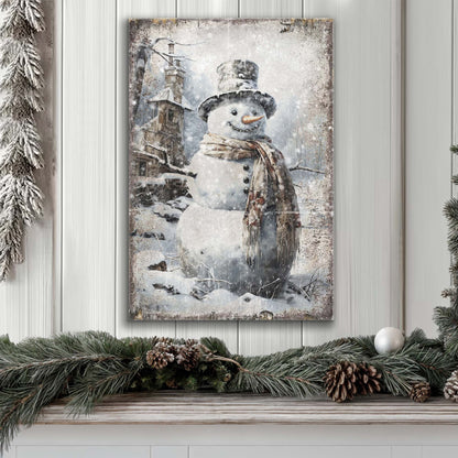 Vintage Snowman Christmas Wall Art II