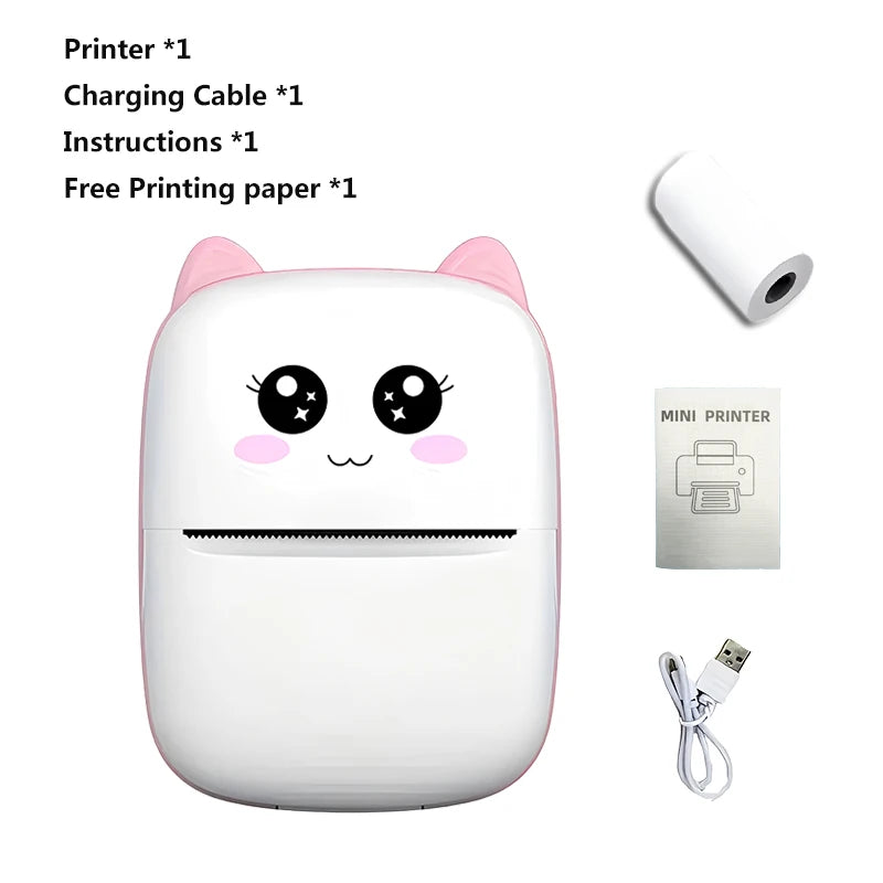 Mini Portable Thermal Printer — Instant Print for Photos, Labels & Notes, Wireless, USB Charging