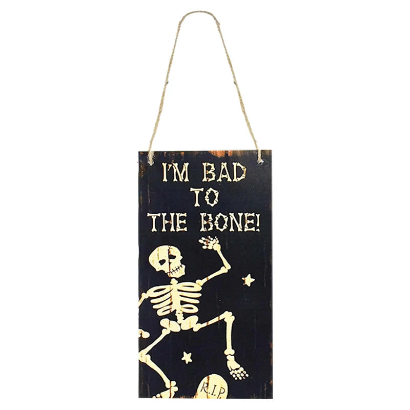 Halloween Wooden Pendant Ornaments — Pumpkin, Ghost & Trick-or-Treat Door & Party Decor