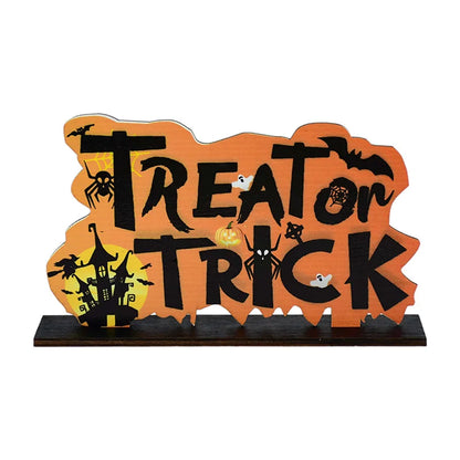 Halloween Wooden Pendant Ornaments — Pumpkin, Ghost & Trick-or-Treat Door & Party Decor