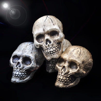 Hand-Painted Halloween Skull Prop — Haunted House, Party & Spooky Display Ornament