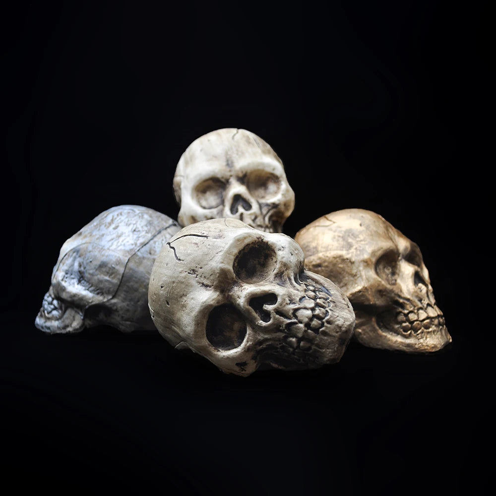 Hand-Painted Halloween Skull Prop — Haunted House, Party & Spooky Display Ornament