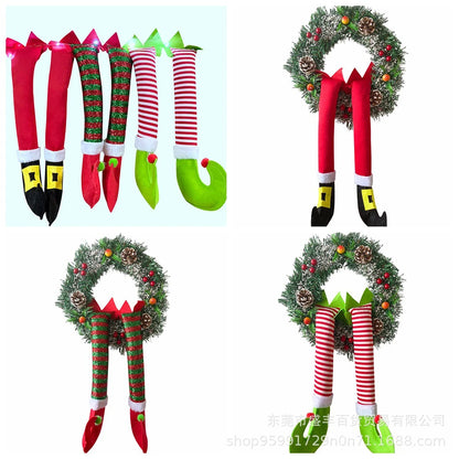 Christmas Elf & Santa Legs Plush Ornament – Stuffed Felt Feet for Tree, Wreath & Holiday Décor