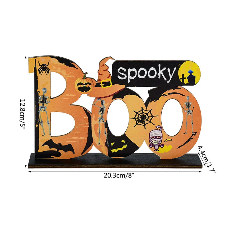 Halloween Wooden Pendant Ornaments — Pumpkin, Ghost & Trick-or-Treat Door & Party Decor