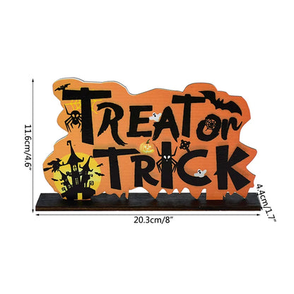 Halloween Wooden Pendant Ornaments — Pumpkin, Ghost & Trick-or-Treat Door & Party Decor