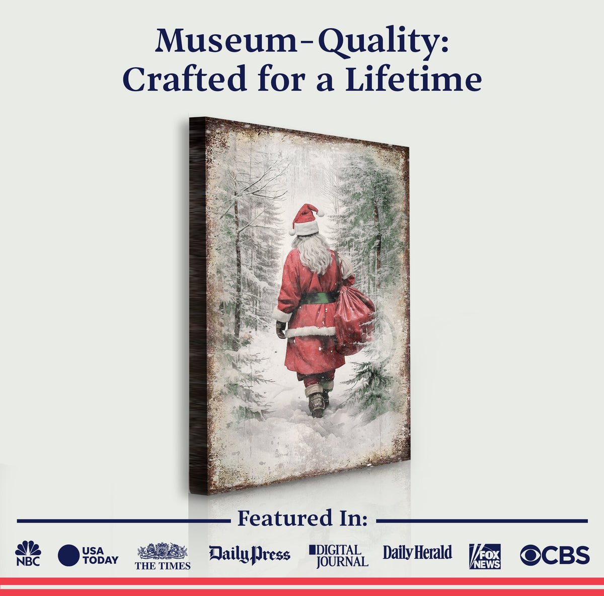 Vintage Christmas Santa Claus Wall Art