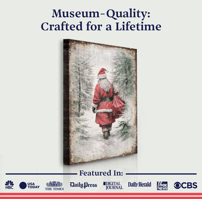 Vintage Christmas Santa Claus Wall Art