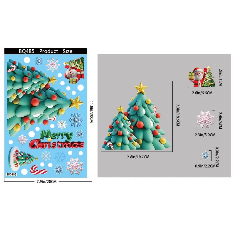 Christmas Window Stickers – Gingerbread Man, Santa, Snowman & Snowflake Decals