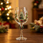 Christmas Snowflake Stemmed Wine Goblet — Luxury Holiday Art Glassware