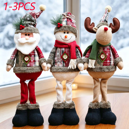 Christmas Flannel Snowman & Elk Doll — Soft Holiday Decor & Gift