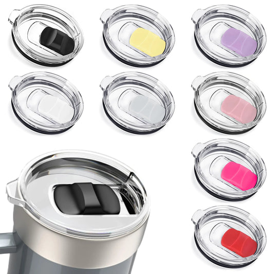 2Pcs 30oz /20oz Tumbler Lids, Travel Spill Proof Cup Lids Covers with Magnetic Slider Switch, BPA Free