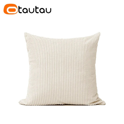 Cotton Corduroy Cushion Cover — Textured Throw Pillowcase, Insert Not Included