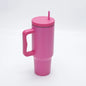 1pc 1200ml Leakproof 40oz Stainless Steel Tumbler with Handle and Straw Perfect for Outdoor Activities, Hiking, Running, Cycling