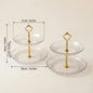 2/3 Tier Serving Tray Cake Stand Reusable Plastic Plates Serving Dishes Dessert Plate Fruit Bowl Snack Dish PET Food Tray Handle