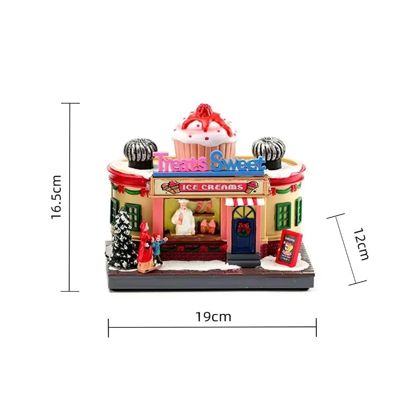 Christmas Lighted Music Box – Resin Santa Ornament for Home, Café & Holiday Gifting
