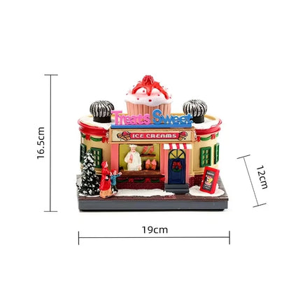 Christmas Lighted Music Box – Resin Santa Ornament for Home, Café & Holiday Gifting
