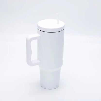 1pc 1200ml Leakproof 40oz Stainless Steel Tumbler with Handle and Straw Perfect for Outdoor Activities, Hiking, Running, Cycling