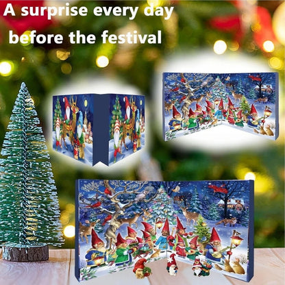 24-Day Christmas Advent Calendar — 24-Piece Resin Figurine Ornament Set
