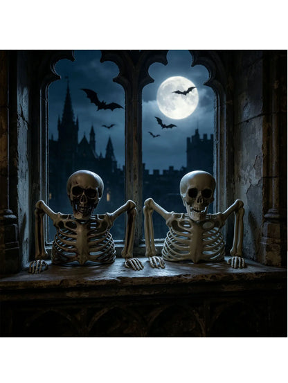 Halloween Half Skeleton Prop — Horror Scene Decoration for Haunted Houses & Escape Rooms