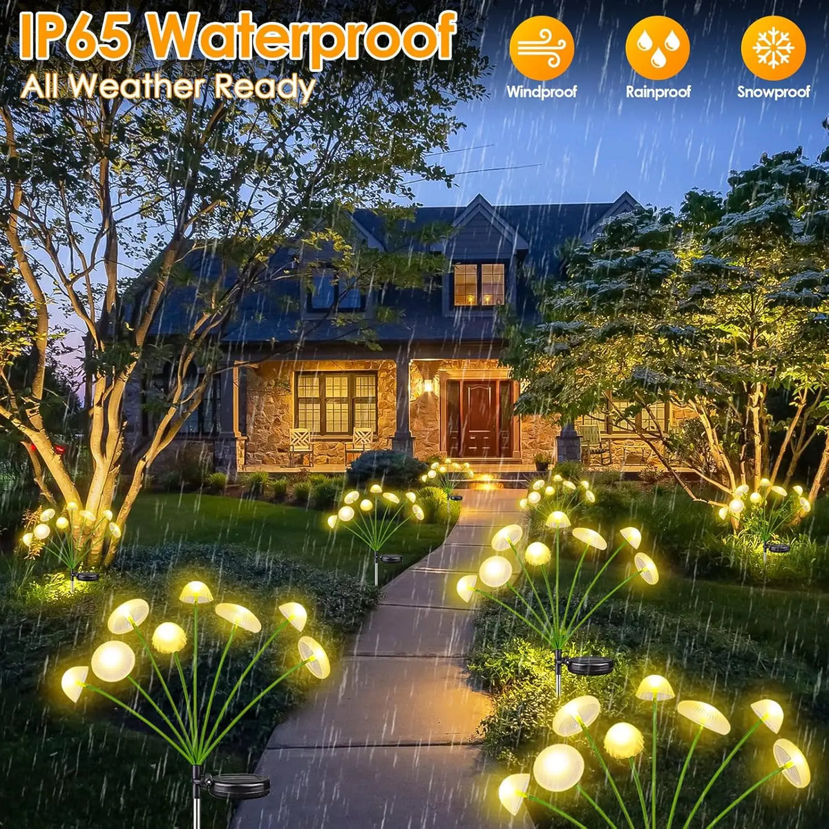 Solar Mushroom & Jellyfish Garden Lights — Dual Mode Outdoor Decor