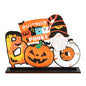 Halloween Wooden Pendant Ornaments — Pumpkin, Ghost & Trick-or-Treat Door & Party Decor
