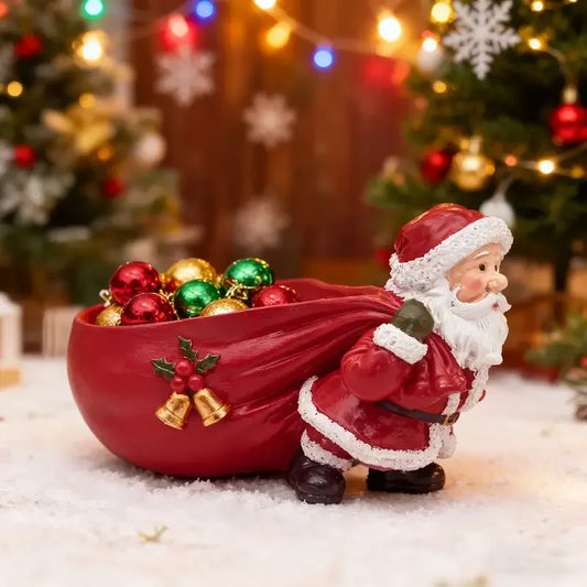 Christmas Santa Claus Storage Figurine — Decorative Holiday Resin Ornament