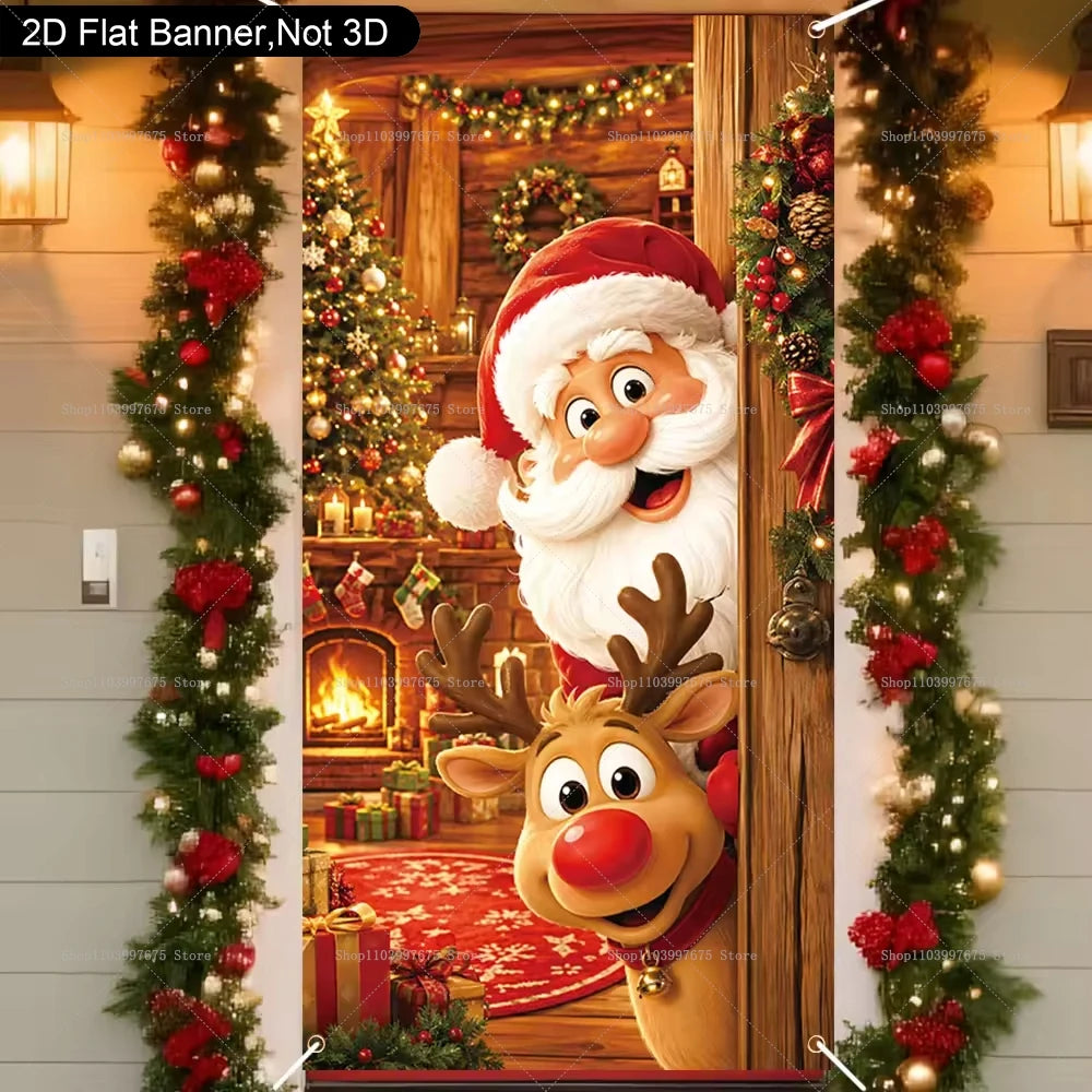 Christmas Door Cover Banner — Santa, Snowman & Holiday Designs