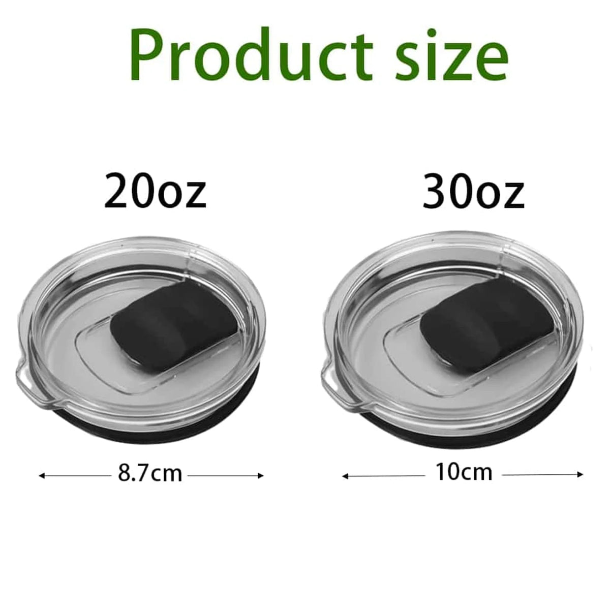2Pcs 30oz /20oz Tumbler Lids, Travel Spill Proof Cup Lids Covers with Magnetic Slider Switch, BPA Free