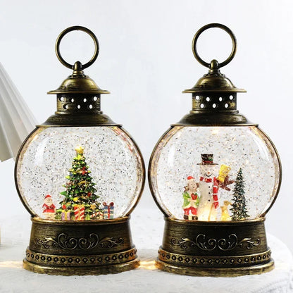 Crystal Ball Wind-Up Music Box — Rotating Christmas Scene Holiday Keepsake