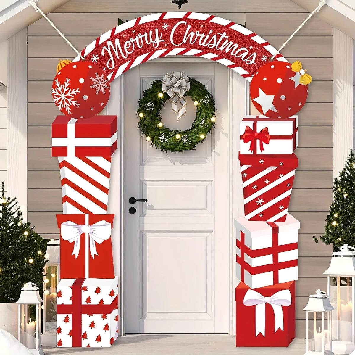 Christmas Door Hanging Banner — Merry Christmas Gift Box Decoration