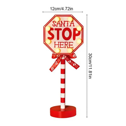 Santa Stop Here LED Tree Topper & Window Desk Lamp – Festive Holiday Light