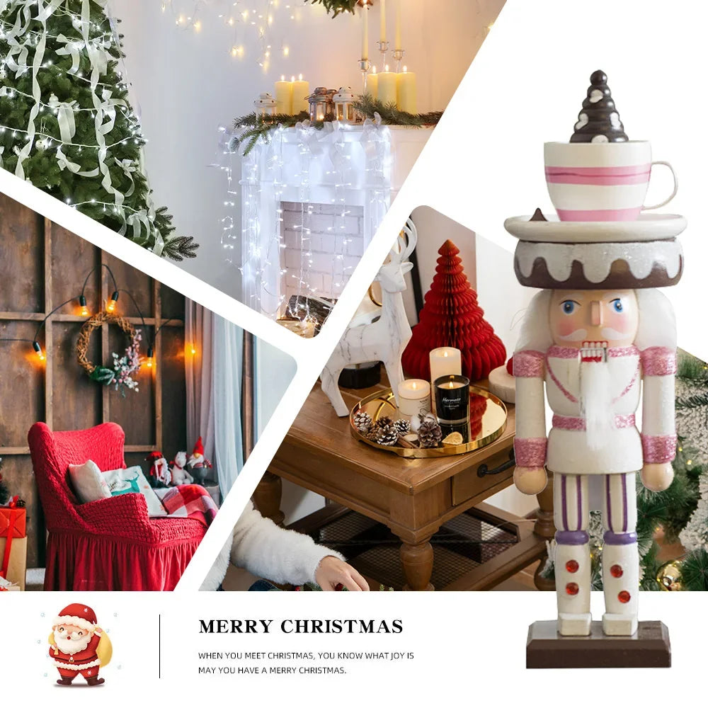 Classic Wooden Nutcracker Soldier Figurine — Hand-Painted Christmas Desktop Decor