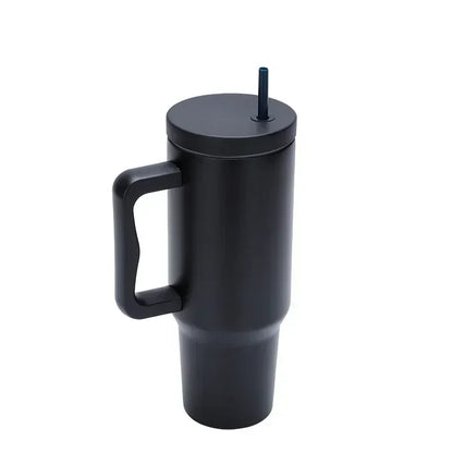 1pc 1200ml Leakproof 40oz Stainless Steel Tumbler with Handle and Straw Perfect for Outdoor Activities, Hiking, Running, Cycling