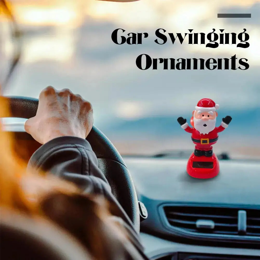 Solar Dancing Christmas Car Ornaments – Santa, Snowman, Reindeer & Tree Bobblehead Figures