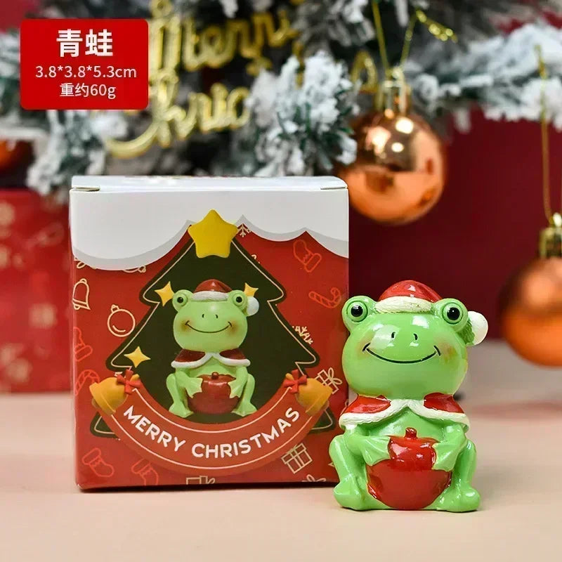 Christmas Resin Animal Figurine Ornament — Cute Holiday Desktop Decor
